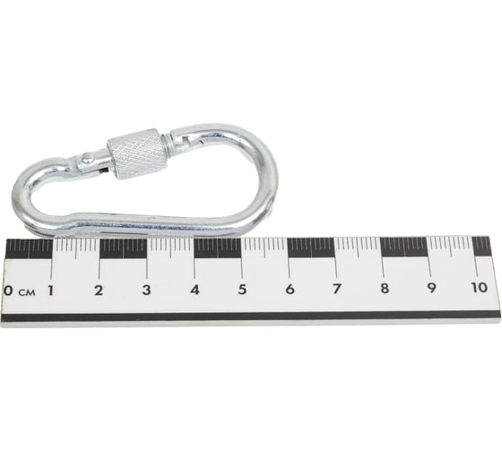 Карабин ЖЕСТЬ DIN 5299, пожарный, форма D, М6, 1 шт., европодвес УТ-00002339