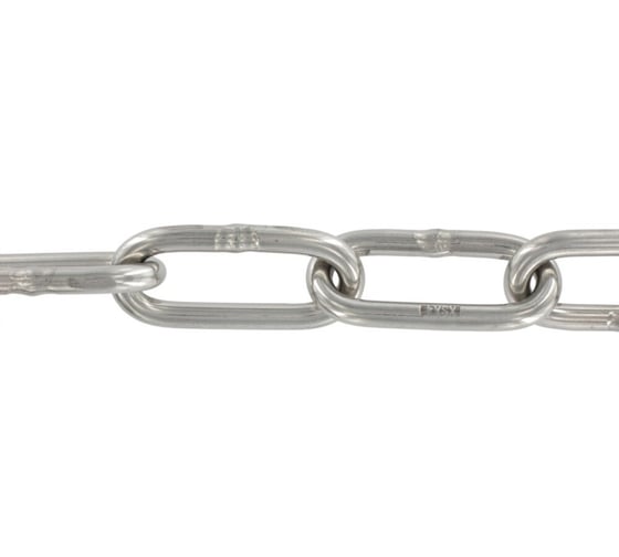 Цепь Metiz-A2 DIN763, нерж., 2x22, А4, сварная длиннозвен. 9,30 м 7634222 9