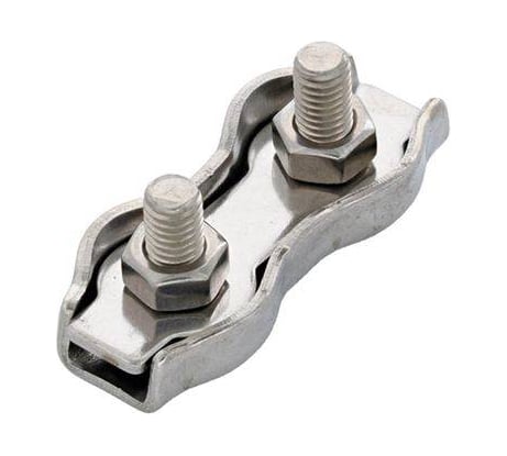 Зажим для стальных канатов STEELREX двойной, DUPLEX, цинк, 2 мм, упаковка 2 шт. 0520002000W100000210