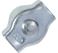 Зажим для стальных канатов STEELREX одинарный, SIMPLEX, цинк, 6 мм, упаковка 1 шт. 0521006000W100000110