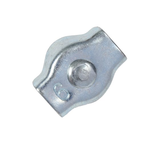 Зажим для стальных канатов STEELREX одинарный, SIMPLEX, цинк, 6 мм, упаковка 1 шт. 0521006000W100000110