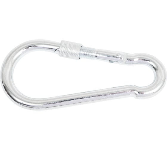 Карабин с фиксатором STEELREX DIN 5299D, цинк, 12 мм, упаковка 1 шт. 0526012000W100000110