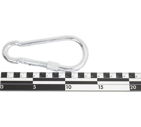 Карабин с фиксатором STEELREX DIN 5299D, цинк, 12 мм, упаковка 1 шт. 0526012000W100000110