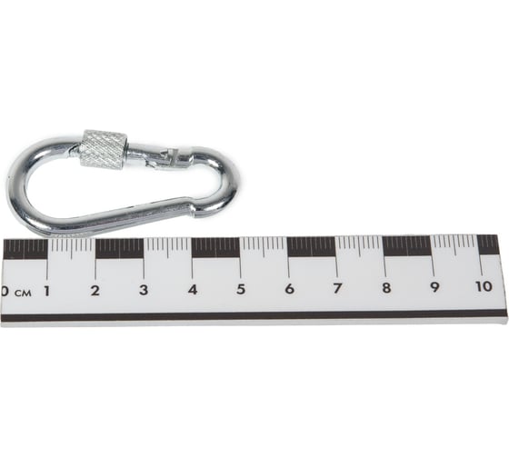 Карабин с фиксатором STEELREX DIN 5299D, цинк, 4 мм, упаковка 1 шт. 0526004000W100000110