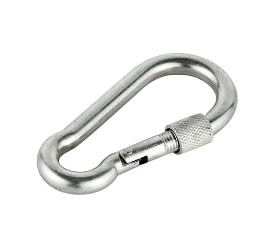 Карабин с фиксатором STEELREX DIN 5299D, цинк, 5 мм, упаковка 1 шт. 0526005000W100000110 1