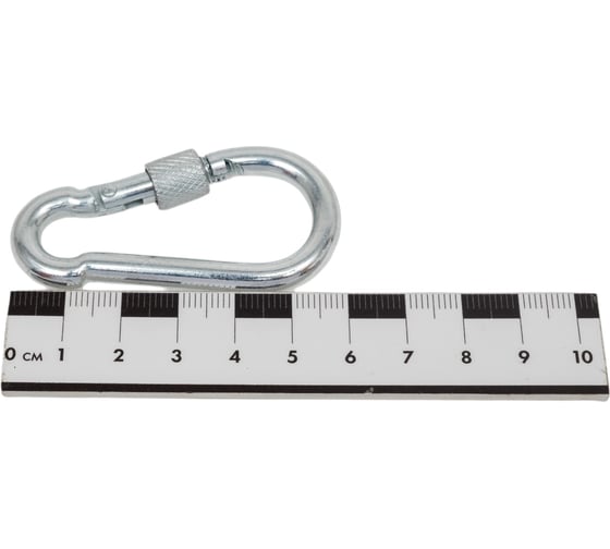 Карабин с фиксатором STEELREX DIN 5299D, цинк, 6 мм, упаковка 1 шт. 0526006000W100000110