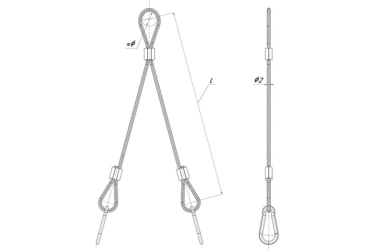 Y-образный элемент с карабинами УМС 150 мм YK-150 - выгодная цена ...