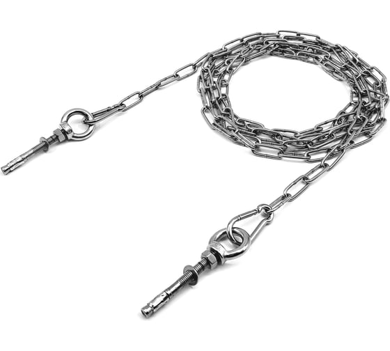 Цепь оградительная KREPFIELD с креплением в бетон, 10 метров KF555B-10 1