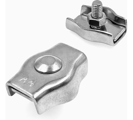 Зажим нержавеющий KREPFIELD 8 мм, "симплекс" А4, 6 шт, ART 8304 8304А4ЗАЖИМ8ММ-6