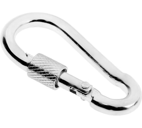 Монтажный карабин с фиксатором ТУНДРА krep, DIN 5299D, 6х60 мм, оцинкованный 5244792