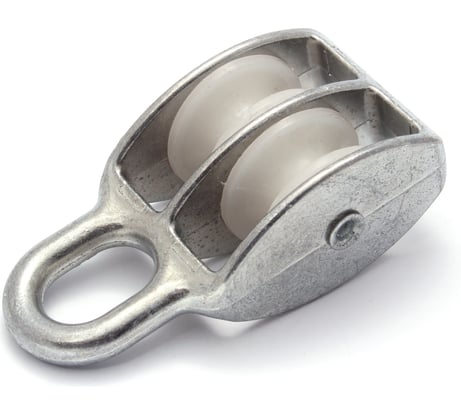 Блок для троса Невский Крепеж двойной, нейлоновый шкив, 50 мм 812733