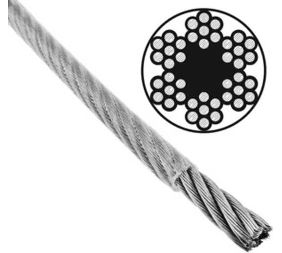 Трос для растяжки в оплетке BlackWeld _4/5 мм (200м) ПВХ DIN3055 144983 1