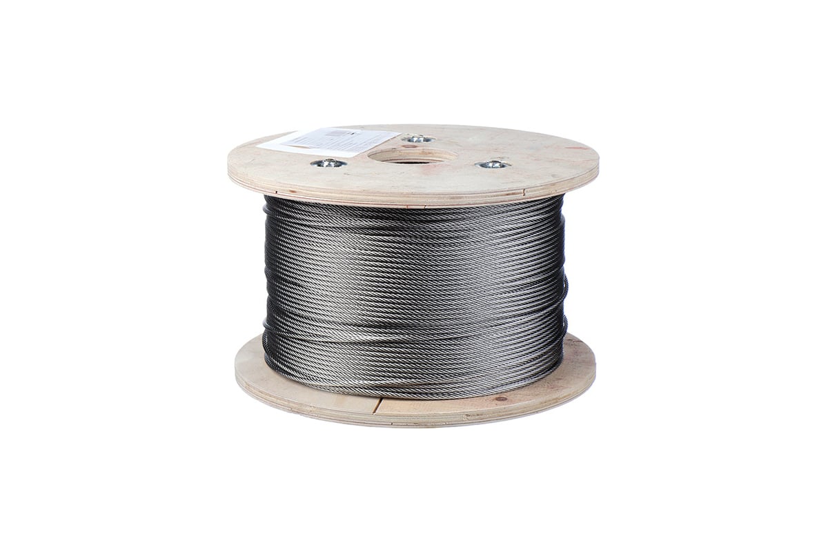 Трос для растяжки КРЕП-КОМП ART 8379, нержавейка А2, 7х7, 4 мм, 250 м ...