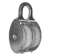 Двойной блок с пластиковым шкивом Крепстор 40мм, 2 шт 4665316994601