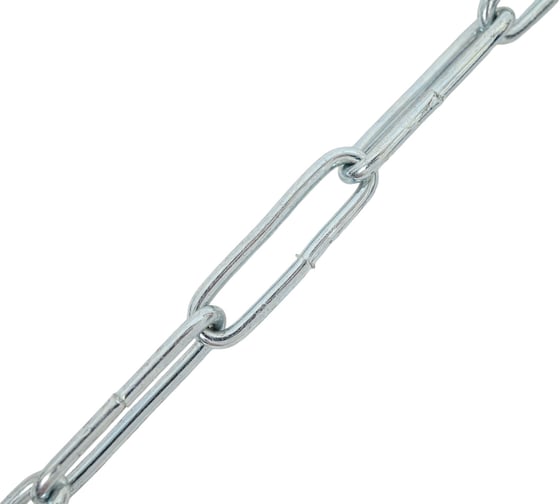 Цепь Fixbox DIN 763, дл. звено, 2 мм, белый цинк, 2.5 м 204520
