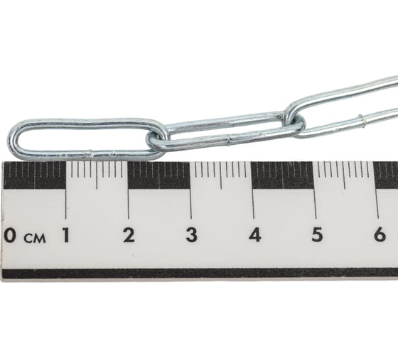 Цепь Fixbox DIN 763, дл. звено, 2 мм, белый цинк, 2.5 м 204520