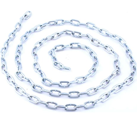 Цепь Fixbox DIN 766, кор. звено, 2 мм, белый цинк, 2.5 м 204550