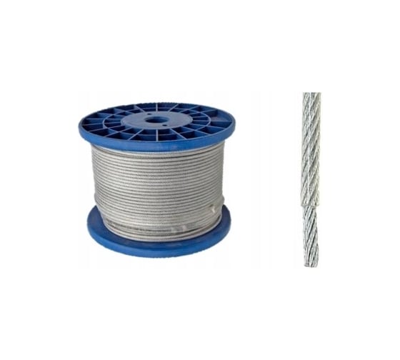 Трос для растяжки ЦММ в оплетке ПВХ M4/5 оц., 100 метр. 0Т-00014612 1