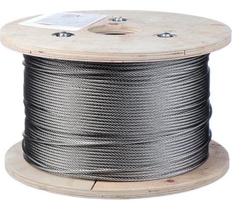 Трос для растяжки КРЕП-КОМП ART 8379, нержавейка А2, 7х7, 5 мм, 250 м трн5