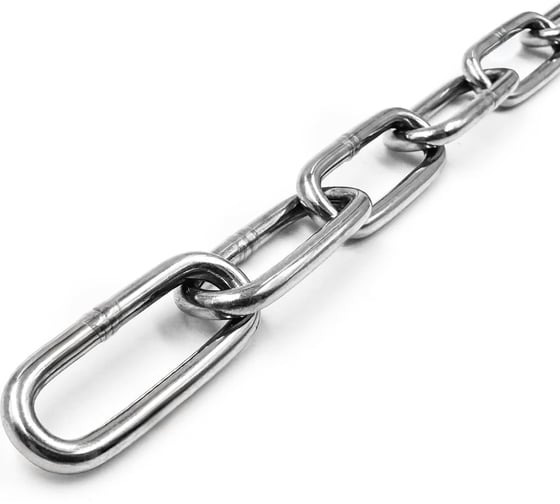 Цепь длиннозвенная ARNO INDUSTRIES для такелажных и подвесных работ, DIN 763 диаметр 6 мм, 100 шт, нержавеющая сталь A4BN30600092398 1