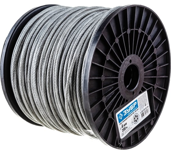 Трос стальной DIN 3055 (4 мм; 200 м) Зубр 4-304120-03-04