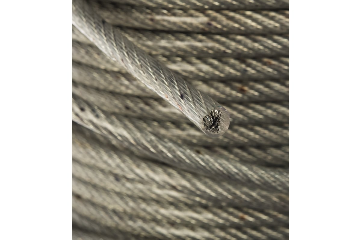 Стальной трос Зубр DIN 3055, оцинкованная сталь в оплетке ПВХ ...