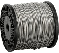 Стальной трос Зубр DIN 3055, оцинкованная сталь в оплетке ПВХ, синтетическая сердцевина, d=8/10мм, L=60м 4-304120-08-10