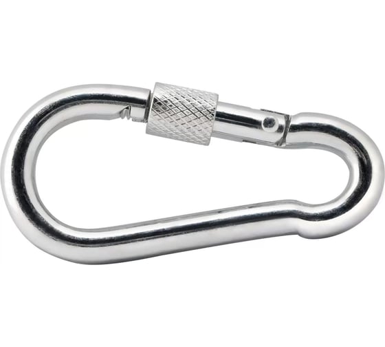 Карабин ARNO INDUSTRIES 1шт. с фиксатором для быстрого соединения и крепления DIN 5299D оцинкованный AF5501100032098