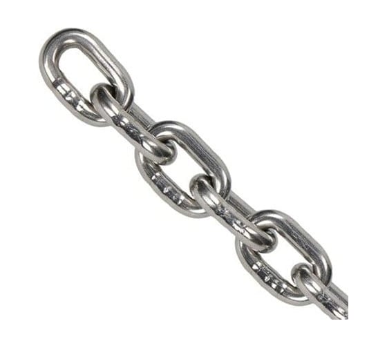 Цепь короткозвенная ARNO INDUSTRIES для подъема и крепления грузов DIN 766 диаметр 2 мм 100шт. нержавеющая сталь A4BN10200093F98