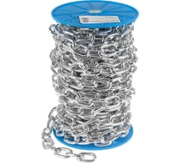 Короткозвенная цепь ТУНДРА krep DIN 766, диаметр 8 мм, сварная, оцинкованная, 20 м 2579454