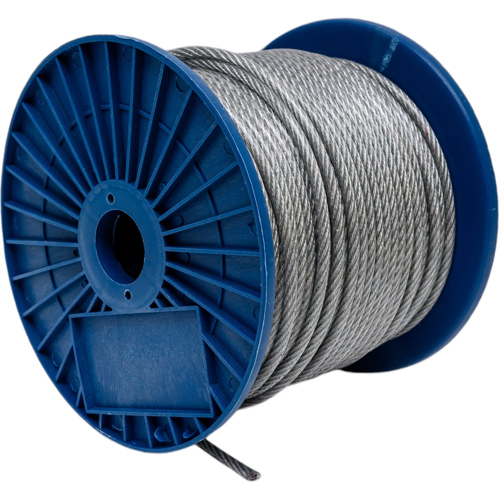 Стальной трос в ПВХ оплетке МЕТАЛЛСЕРВИС DIN 3055, 5/6, 100 м 1230963 ...