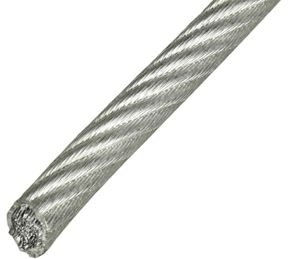 Стальной трос в ПВХ оплетке МЕТАЛЛСЕРВИС DIN 3055, 10/12, 100 м 1230959