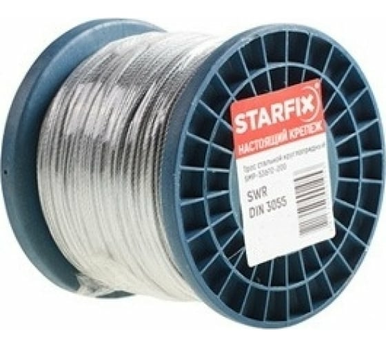 Круглопрядный стальной трос STARFIX SWR М1.5, DIN 3055, бухта 200 м SMP-53685-200 1