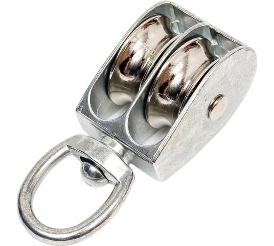 Двойной блок Bohrer металл никель, 1 1/4" 30 мм, под трос 8 мм, 1 шт. BDM-1 1/4