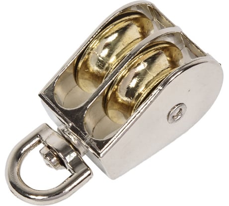 Двойной блок Bohrer металл никель, 1" 25 мм, под трос 7 мм, 1 шт. BDM-1