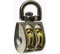 Двойной блок Bohrer металл никель, 1 1/2" под трос 9 мм, 1 шт. BDM-1 1/2