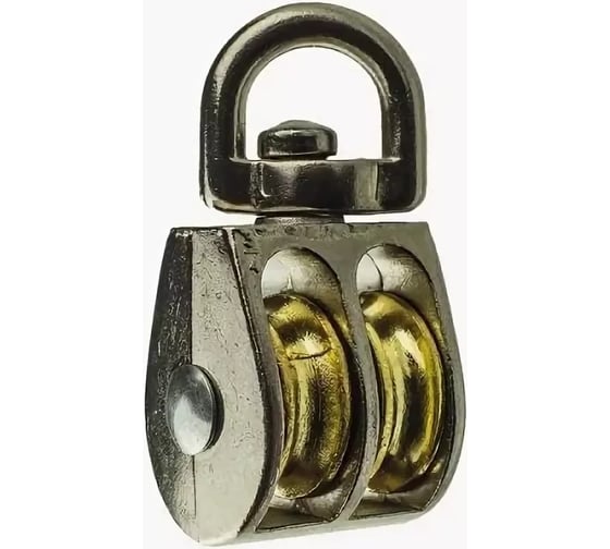 Двойной блок Bohrer металл никель, 1 1/2" под трос 9 мм, 1 шт. BDM-1 1/2 1