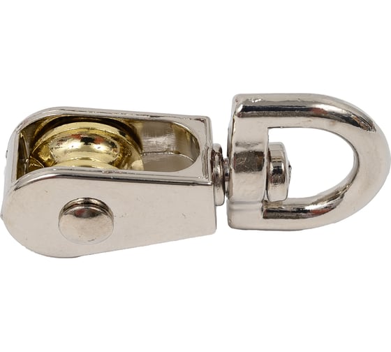 Одинарный блок Bohrer металл никель, 1/2" 15 мм, под трос 5 мм, 1 шт. BOM-1/2