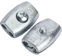 Зажим троса "Бочонок" 2 шт. (6 мм; ТФ6) Зубр 4-304456-06