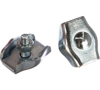 Зажим троса одинарный 2 шт. (6 мм; ТФ6) Зубр 4-304436-06