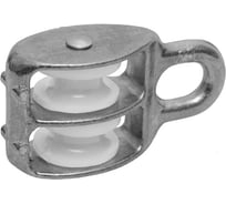 Блок для троса Невский Крепеж двойной, цинк, нейлонный шкив, 30 мм, 1 шт. 826792