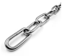 Нержавеющая цепь KREPFIELD 5x35 мм, DIN 763, А2, сварная, длиннозвенная, 8 м 763А2ЦЕПЬ5ММ-8