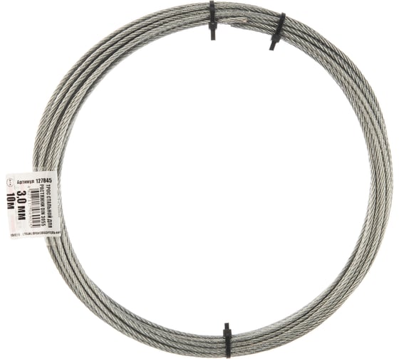 Стальной трос для растяжки Tech-Krep DIN 3055 3 мм, 10 м 127845