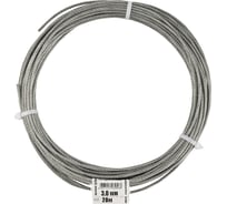 Трос стальной для растяжки DIN 3055 3,0 мм упак. 20м- накл. Zitar 127933