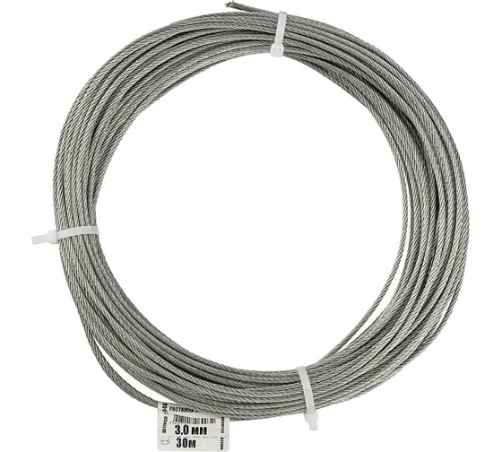 Трос стальной для растяжки DIN 3055 3,0 мм упак. 30м- накл. Zitar 127846 1