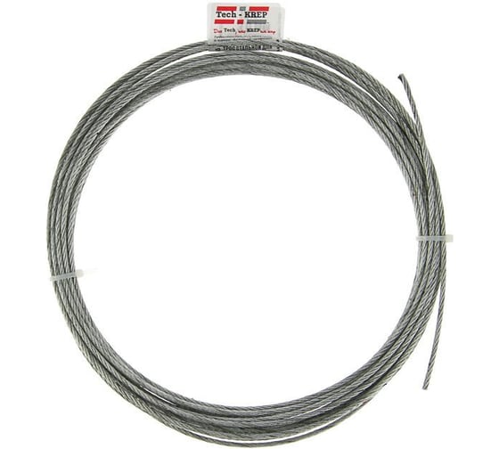 Стальной трос для растяжки DIN 3055 3 мм, 5+м  Tech-Krep 130235