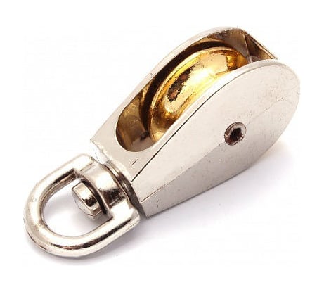 Одинарный блок для троса ПАРТНЕР оцинкованный, металлический шкив 25мм трос 7мм 4690250050618