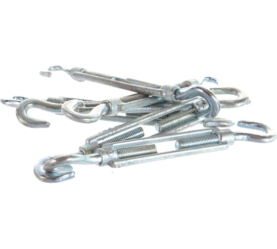 Талреп STAYER DIN 1480, крюк-крюк, М10, 6 шт, оцинкованный, 30525-10