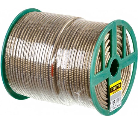 Стальной трос в полимерной оболочке STAYER d=6,0 мм, L=150 м 30410-60