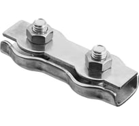 Зажим троса ЗУБР двойной, 4мм, 2 шт, оцинкованный, 304446-04